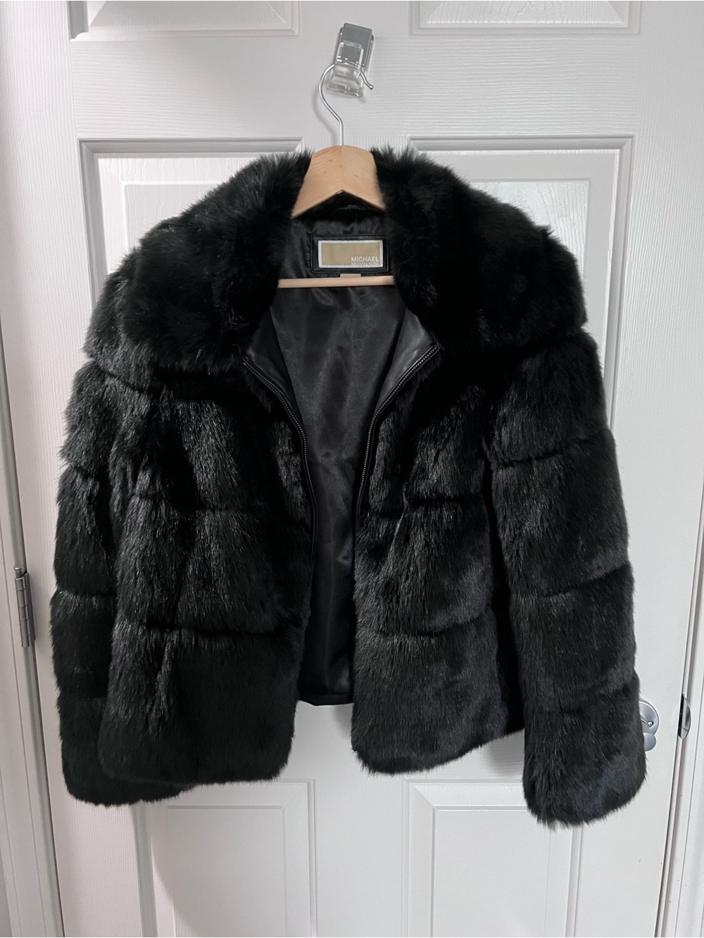 Michael Kors Black Faux Fur Teddy Jacket